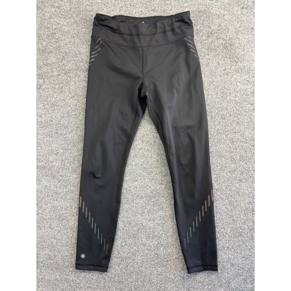 Athleta Spectrum Sonar 7/8 Tight Leggings Women's S Black Reflective Stripes